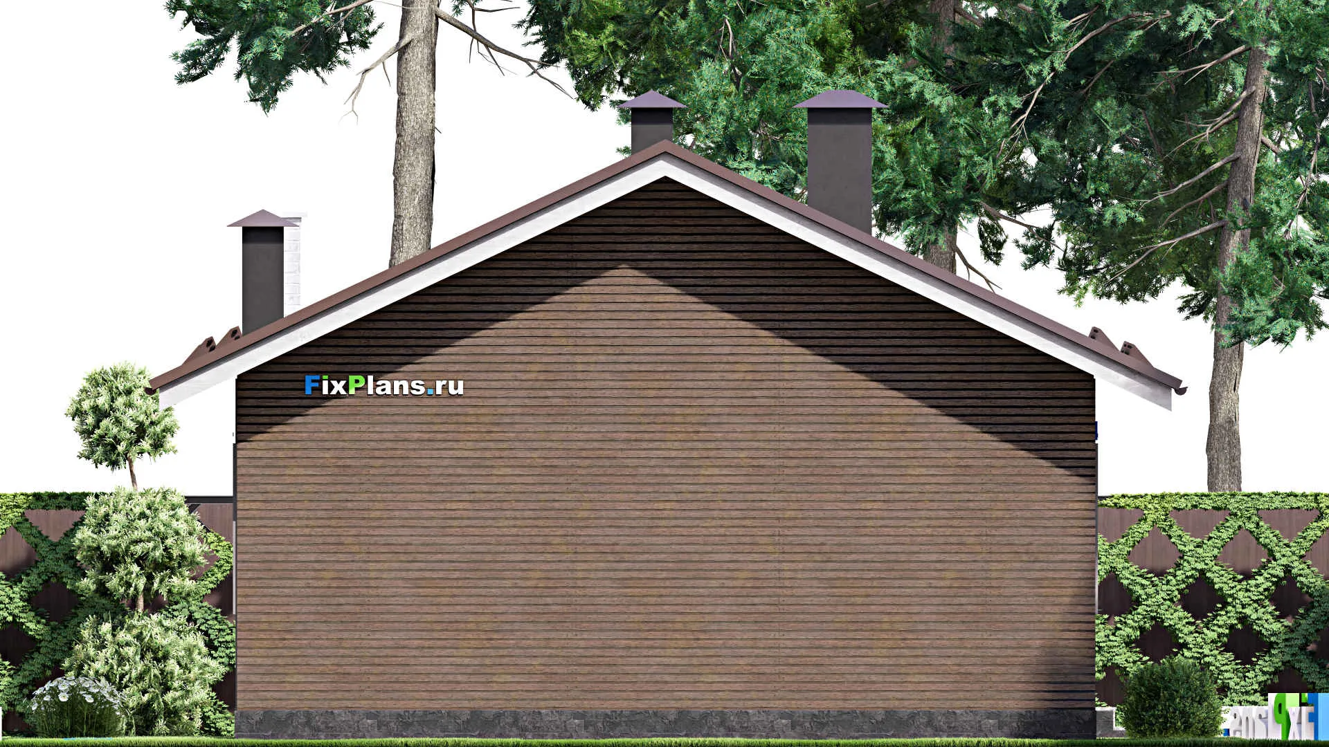 F-14975 - Проект бани 9 на 15, площадью 100 м² с комнатой отдыха, терассой и 2 санузлами