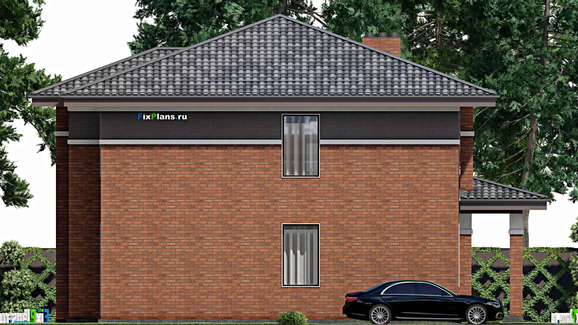 F-7334 - Проект двухэтажного дома 14 на 15, площадью 210 м² с 3 спальнями