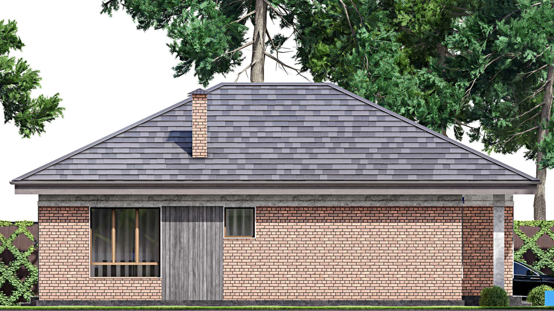 F-13688 - Проект одноэтажного дома 11 на 14, площадью 100 м² с 2 спальнями