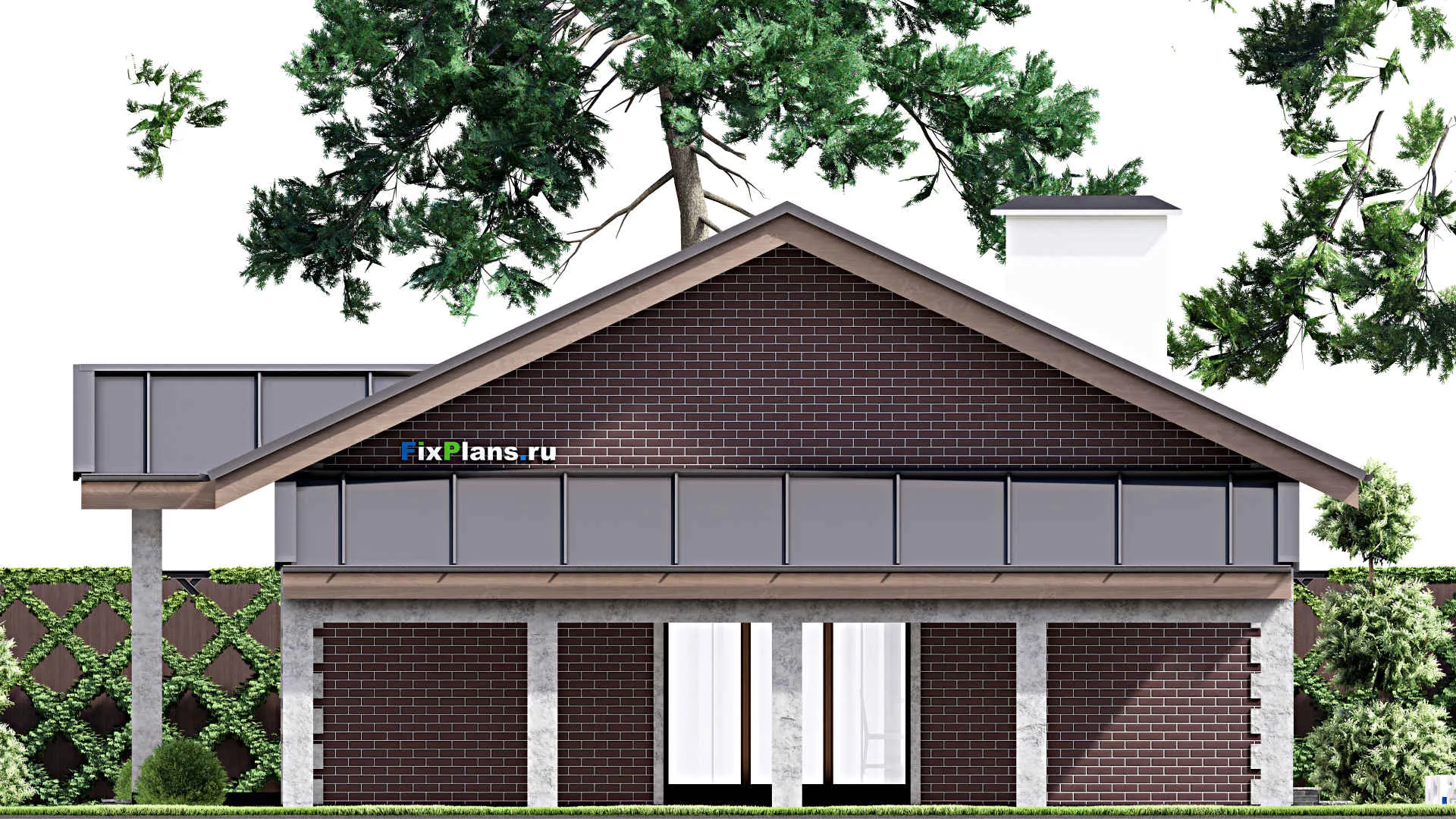 F-13517 - Проект одноэтажного дома 12 на 19, площадью 130 м² с баней и 3 спальнями