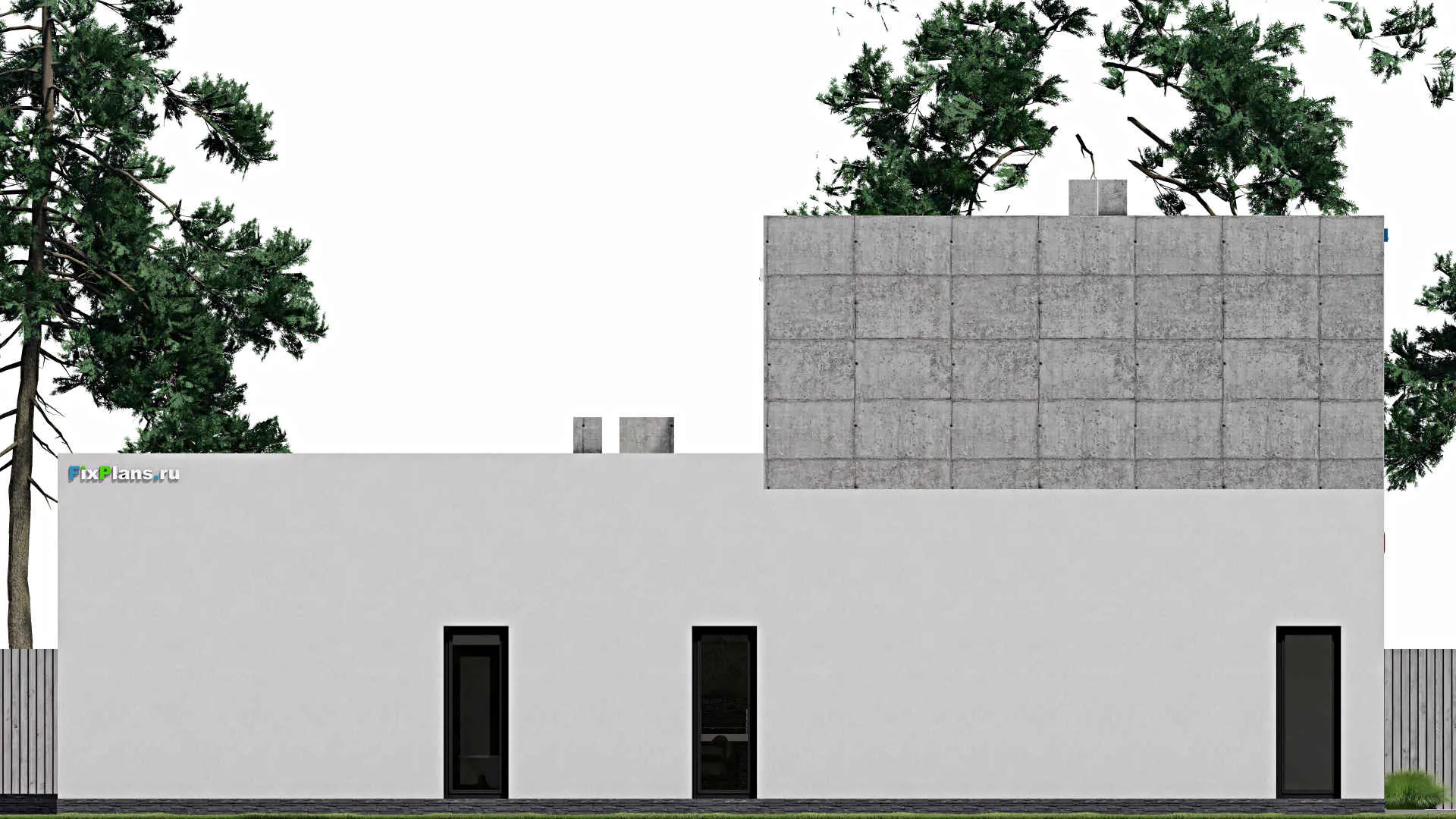 F-0359 - Проект двухэтажного дома 19 на 21, площадью 550 м² с террасой, балконом, баней, бассейном, спортзалом и 4 спальнями