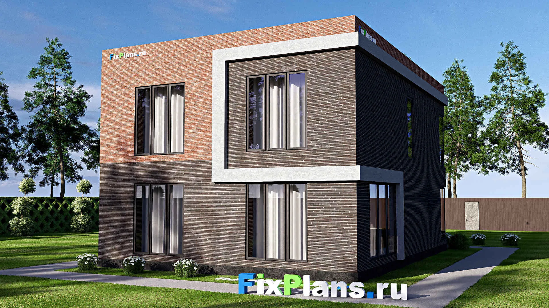 F-18368 - Проект двухэтажного дома 10 на 13, площадью 170 м² с балконом и 4 спальнями