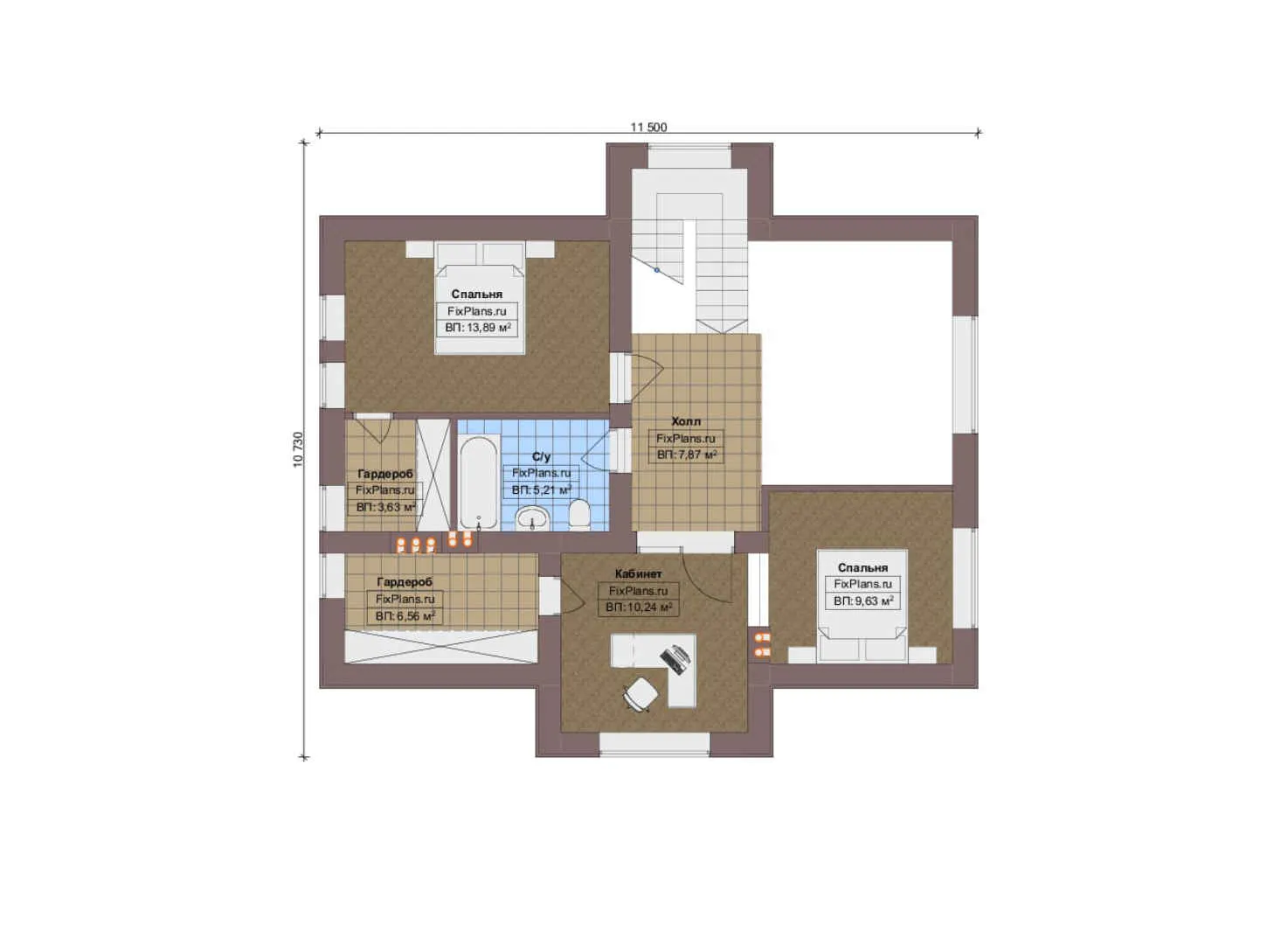 F-12680 - Планы дома с мансардой 12 на 16, площадью 160 м² с террасой и 3 спальнями