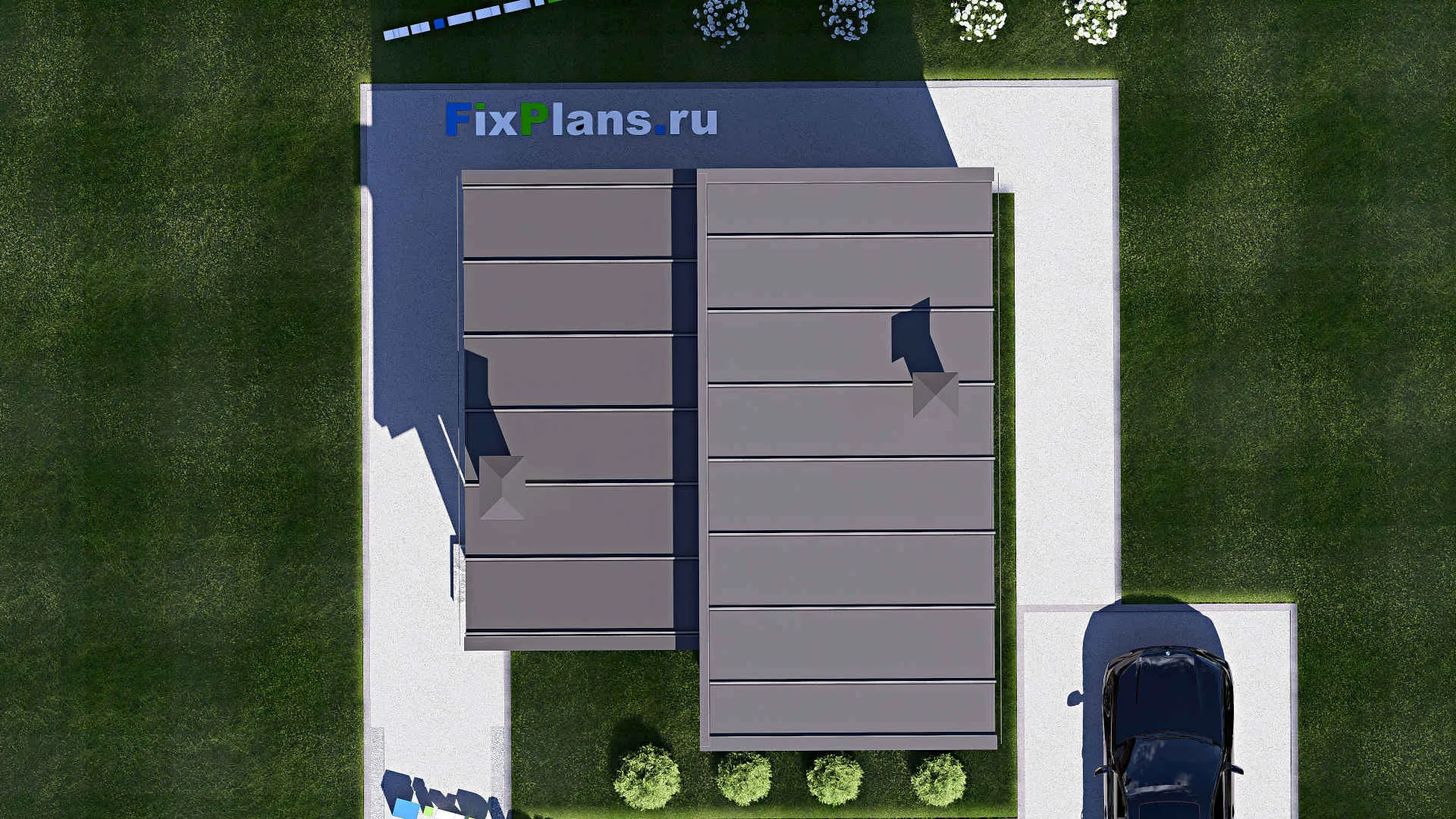 F-17972 - Проект бани 8 на 8, площадью 50 м² с терассой, санузлом и спальней