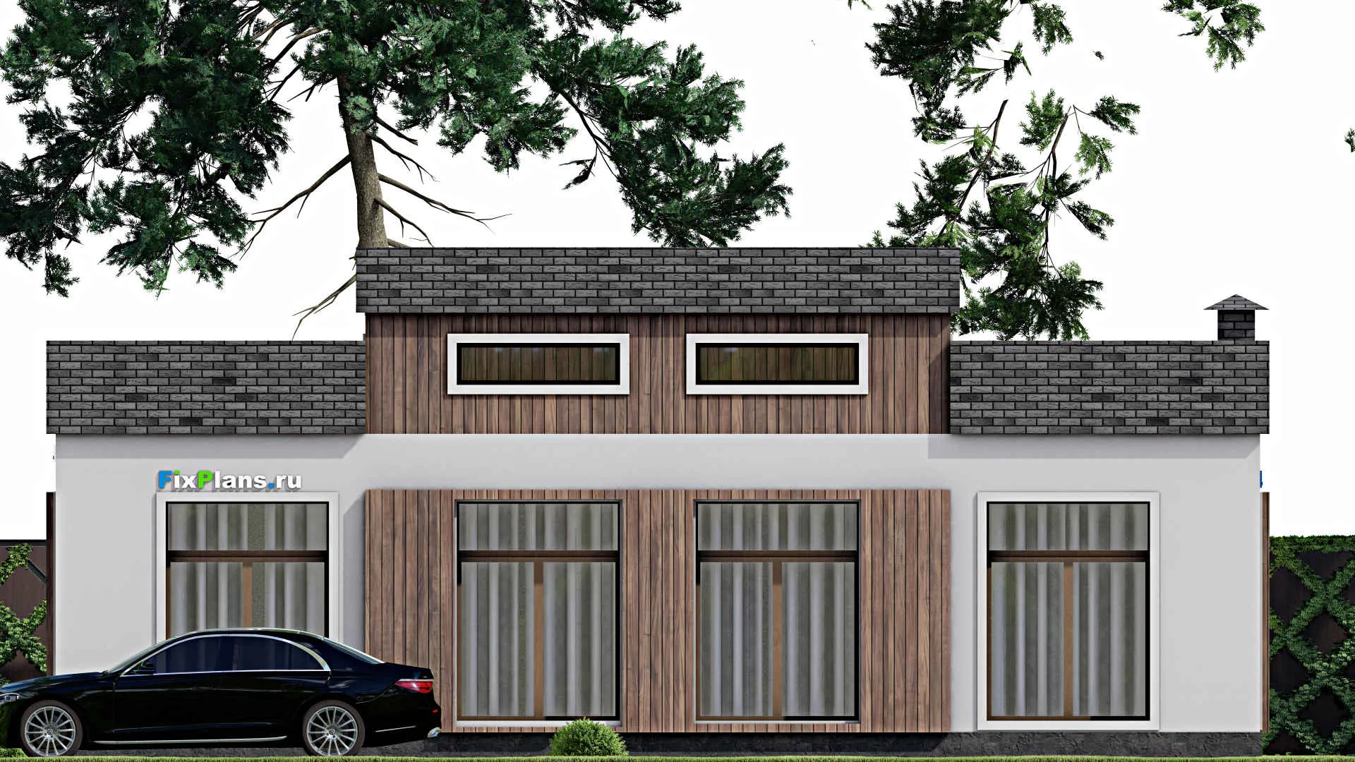 F-9872 - Проект одноэтажного дома 15 на 17, площадью 190 м² с 4 спальнями