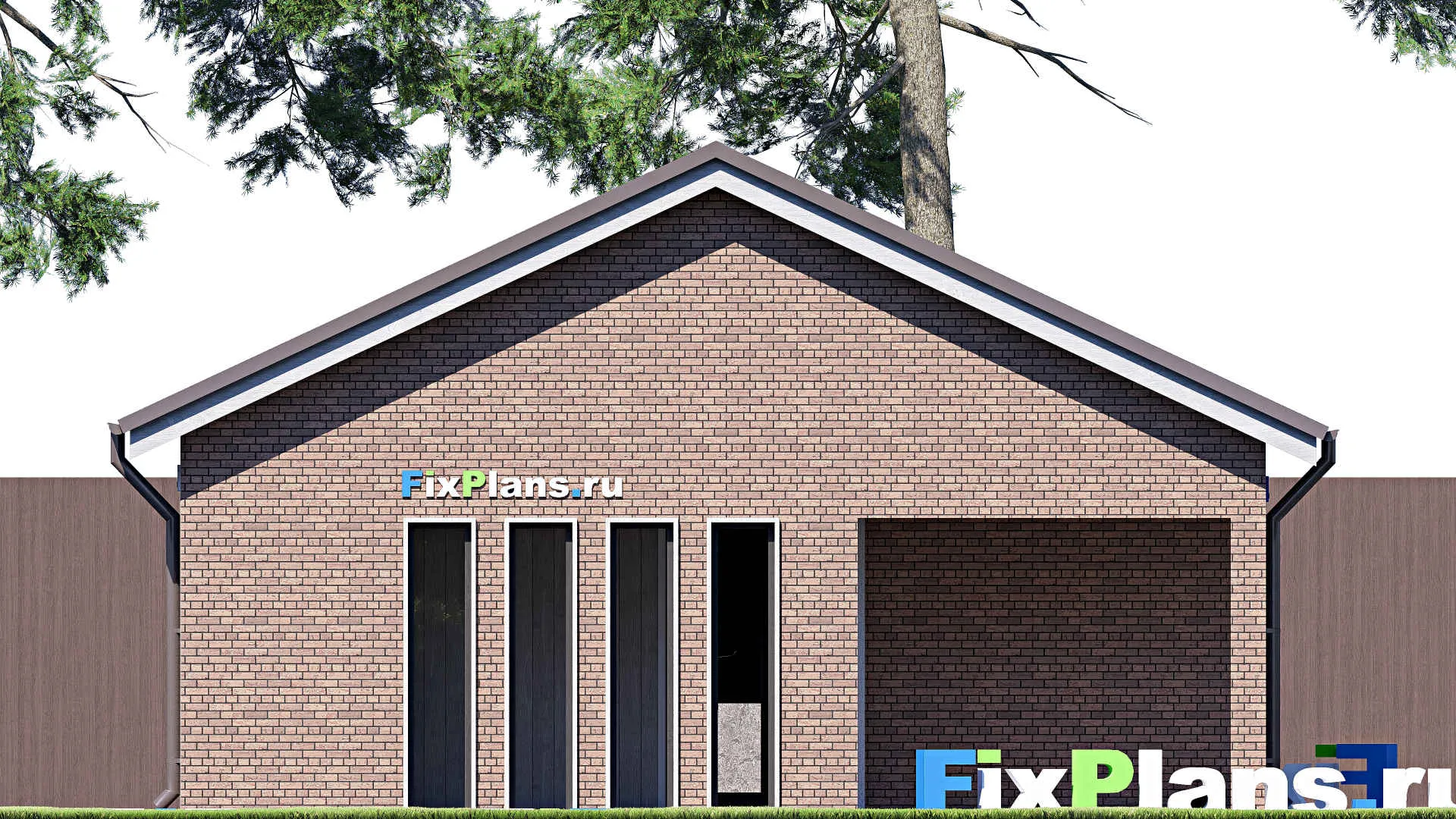 F-21095 - Проект гаража 8 на 9, площадью 60 м² на 2 машиноместа