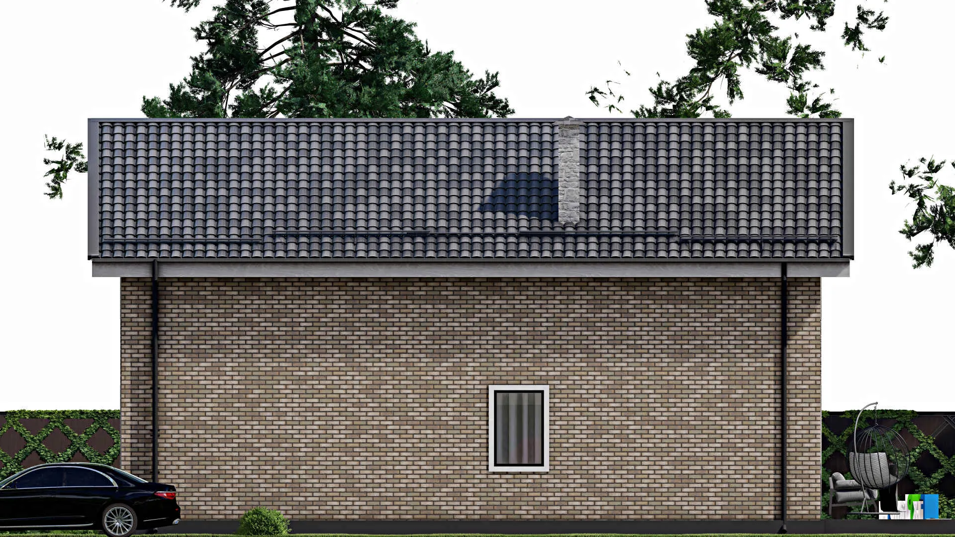 F-10637 - Проект дома с мансардой 10 на 17, площадью 210 м² с террасой и 5 спальнями