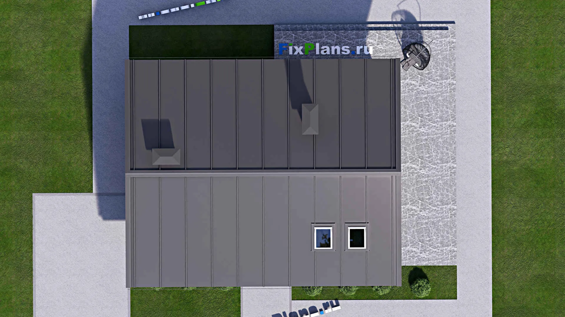 F-14732 - Проект одноэтажного дома 10 на 13, площадью 100 м² с террасой, баней и 2 спальнями