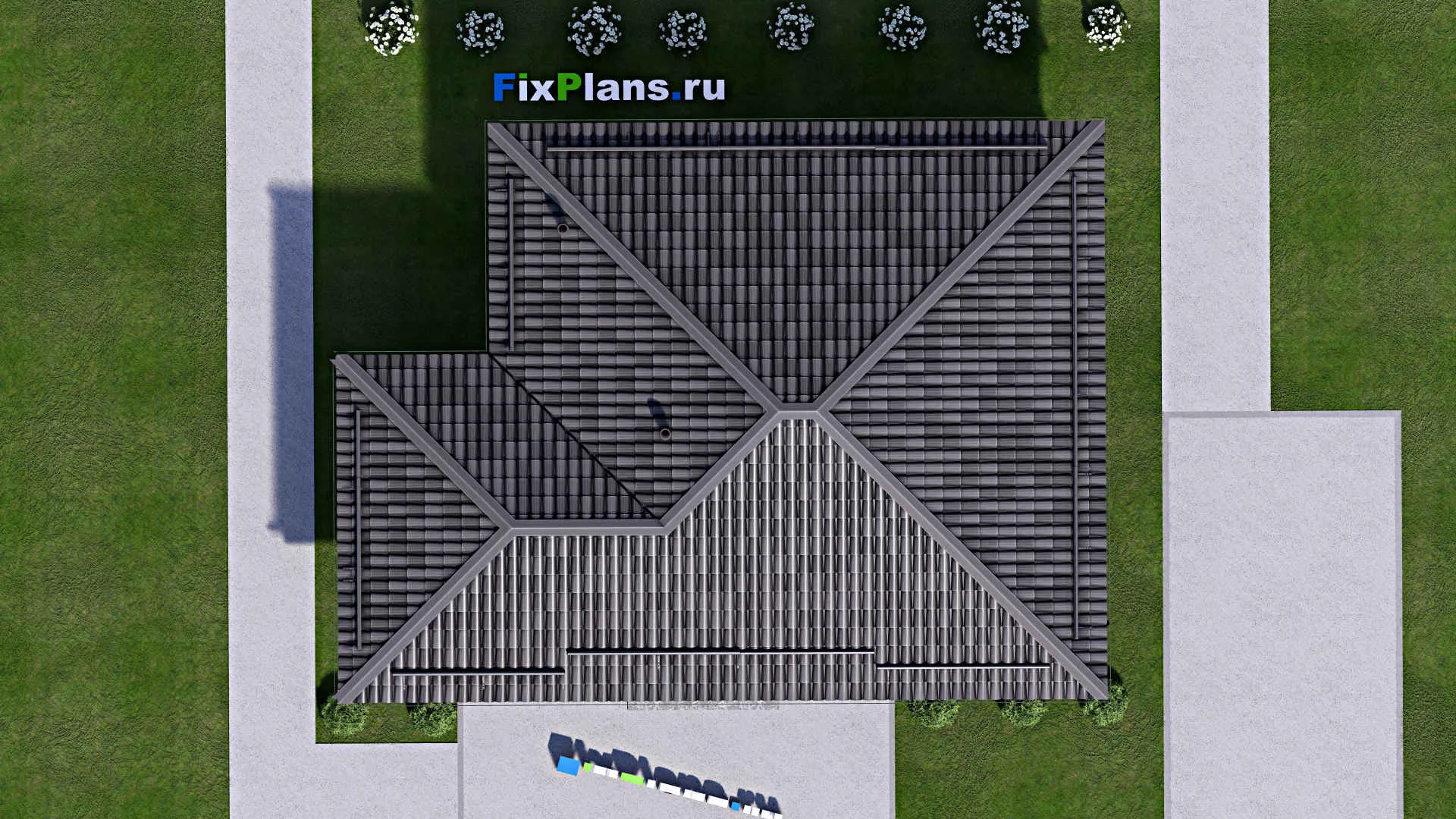 F-12878 - Проект одноэтажного дома 9 на 12, площадью 80 м² с террасой и 2 спальнями