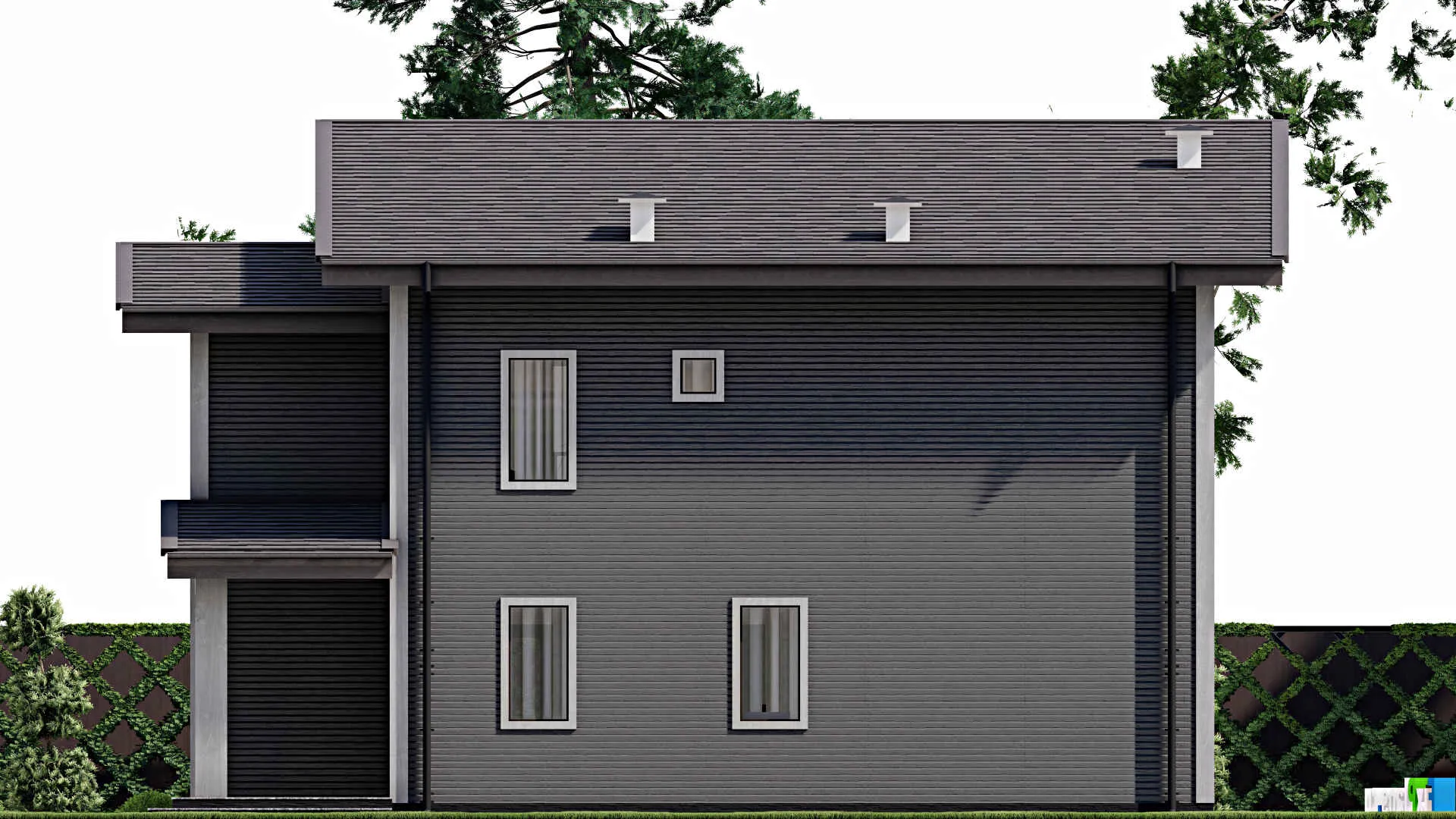 F-7235 - Проект дома с мансардой 11 на 13, площадью 160 м² с 4 спальнями