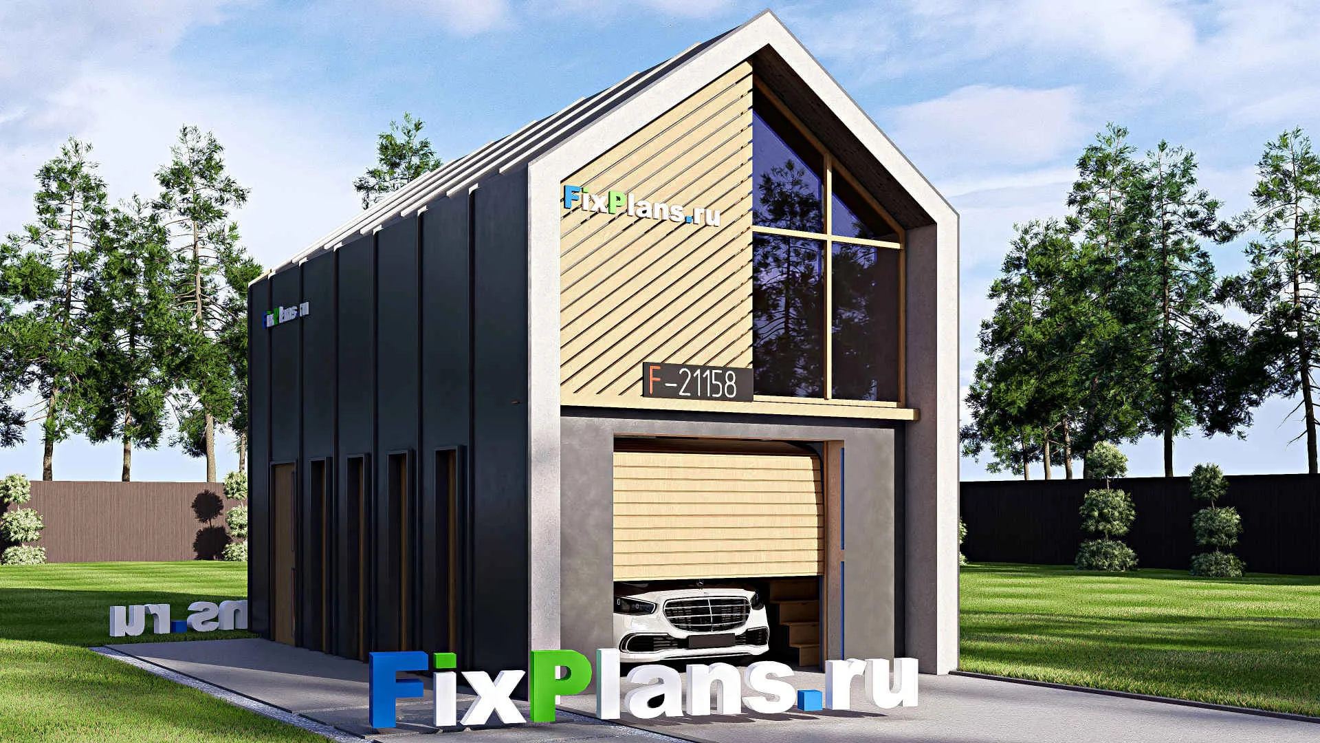 F-21158 - Проект гаража 5 на 8, площадью 40 м² на 1 машиноместо