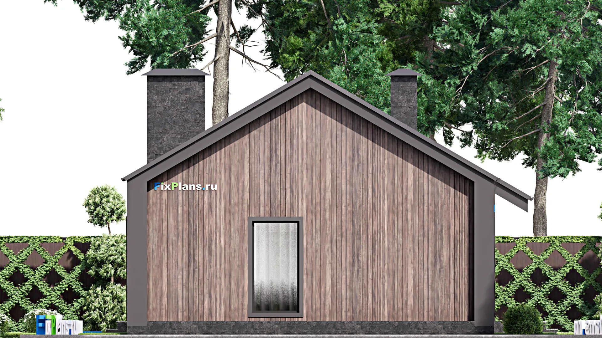 F-12968 - Проект одноэтажного дома 10 на 19, площадью 150 м² с террасой и 2 спальнями