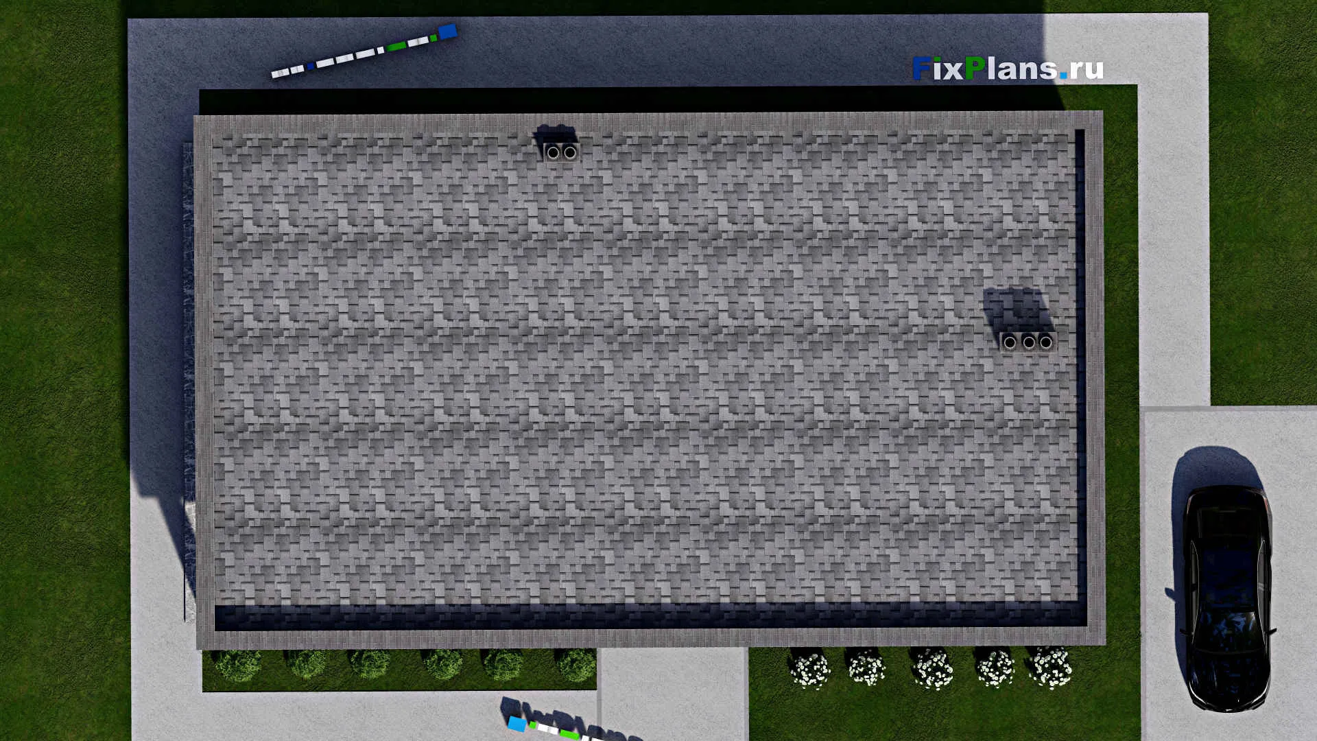 F-2915 - Проект одноэтажного дома 11 на 16, площадью 160 м² с террасой и 3 спальнями