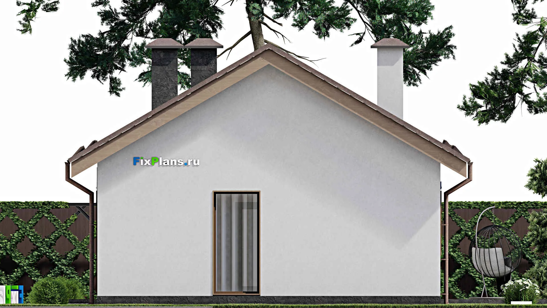 F-4490 - Проект одноэтажного дома 8 на 17, площадью 150 м² с террасой и 3 спальнями