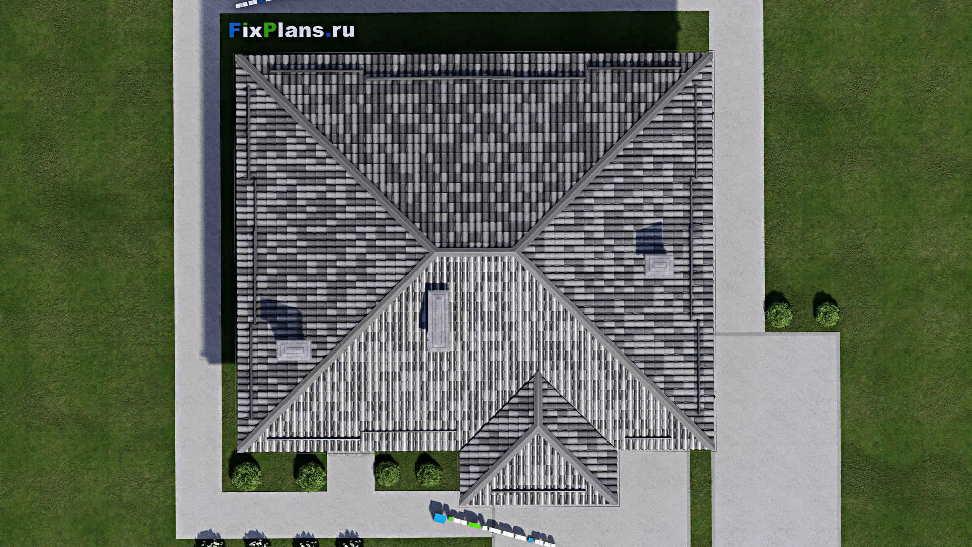 F-12167 - Проект одноэтажного дома 13 на 14, площадью 130 м² с террасой и 3 спальнями