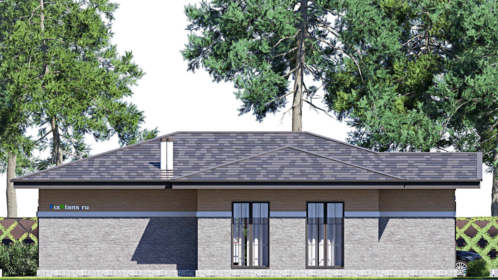 F-20744 - Проект одноэтажного дома 13 на 17, площадью 150 м² с 3 спальнями