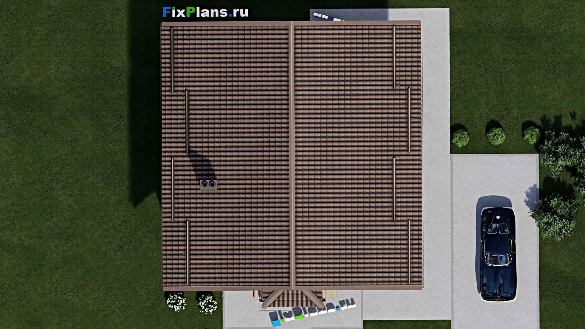 F-2285 - Проект дома с мансардой 11 на 11, площадью 160 м² с террасой, балконом и 3 спальнями