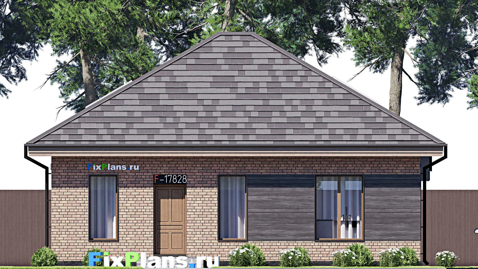 F-17828 - Проект дома с мансардой 12 на 12, площадью 160 м² с террасой и 4 спальнями