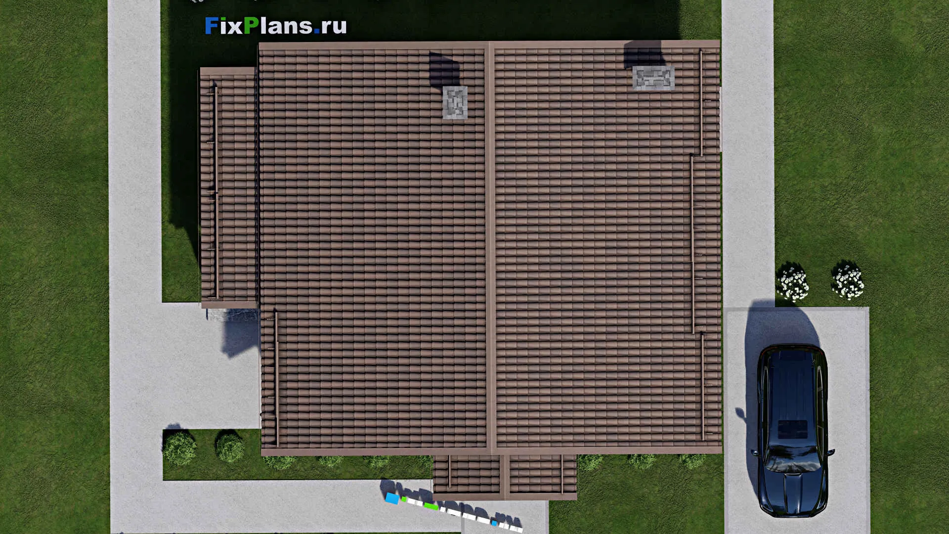 F-10772 - Проект одноэтажного дома 12 на 14, площадью 120 м² с 2 спальнями