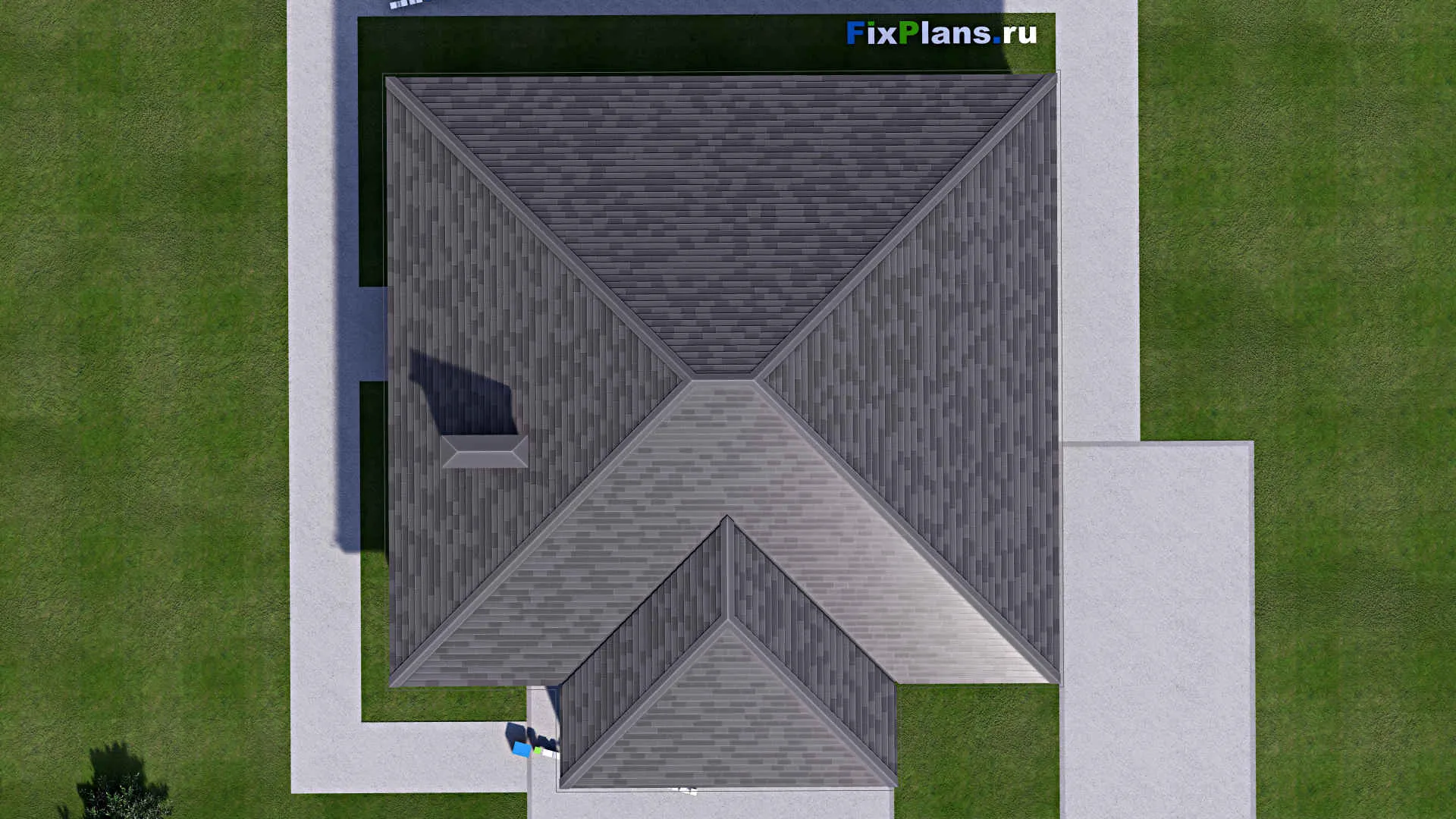 F-13760 - Проект одноэтажного дома 13 на 14, площадью 130 м² с террасой и 3 спальнями